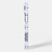 Blaues Schneeflocken-Damaskatmuster Case-Mate iPhone Hülle (Rückseite / Links)