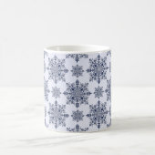 Blaues Schneeflocken-Damaskatmuster Kaffeetasse (Mittel)