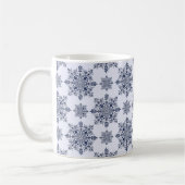 Blaues Schneeflocken-Damaskatmuster Kaffeetasse (Links)