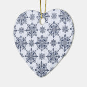 Blaues Schneeflocken-Damaskatmuster Keramik Ornament (Links)