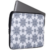 Blaues Schneeflocken-Damaskatmuster Laptopschutzhülle (Vorne Rechts)