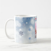 Blaues Schneeflocken-Foto Kaffeetasse (Links)