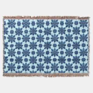 Blaues Schneeflocken-Musterhintergrund Decke