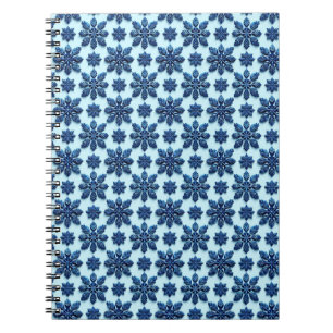 Blaues Schneeflocken-Musterhintergrund Notizblock