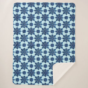 Blaues Schneeflocken-Musterhintergrund Sherpadecke