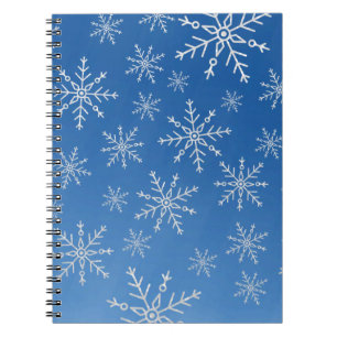 Blaues Schneeflocken-Notizbuch – Winter Ästhetik J Notizblock
