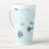 Blaues Schneeflocken Weihnachten Milchtasse (Linke Ecke)