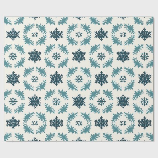 ❄️ Blaues Schneeflocken-Winter-Verpackungspapier f Geschenkpapier (Flach)