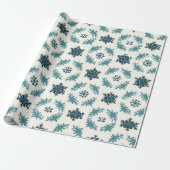 ❄️ Blaues Schneeflocken-Winter-Verpackungspapier f Geschenkpapier (Ungerollt)
