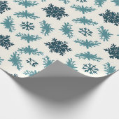 ❄️ Blaues Schneeflocken-Winter-Verpackungspapier f Geschenkpapier (Ecke)