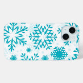 Blaues Schneeflockenmuster Case-Mate iPhone Hülle (Rückseite (Horizontal))