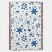 Blaues Schneeflockenmuster Decke (Vorderseite Vertikal)