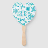 Blaues Schneeflockenmuster Fächer (Vorderseite)