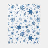 Blaues Schneeflockenmuster Fleecedecke (Vorderseite)