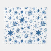 Blaues Schneeflockenmuster Fleecedecke (Vorderseite (Horizontal))