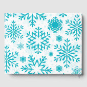 Blaues Schneeflockenmuster Gästebuch (Rückseite)
