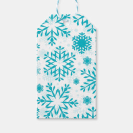 Blaues Schneeflockenmuster Geschenkanhänger