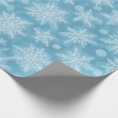 Blaues Schneeflockenmuster Geschenkpapier (Ecke)