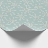 Blaues Schneeflockenmuster Geschenkpapier (Ecke)