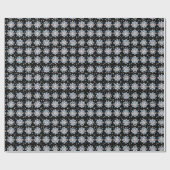 Blaues Schneeflockenmuster Geschenkpapier (Flach)