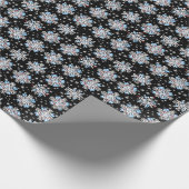 Blaues Schneeflockenmuster Geschenkpapier (Ecke)