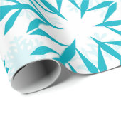 Blaues Schneeflockenmuster Geschenkpapier (Rolleneckpunkt)