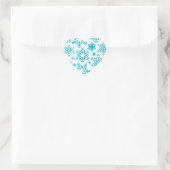 Blaues Schneeflockenmuster Herz-Aufkleber (Tasche)