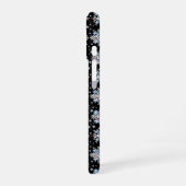 Blaues Schneeflockenmuster iPhone 16 Hülle (Linke Seite)