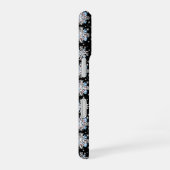 Blaues Schneeflockenmuster iPhone 16 Hülle (Rechte Seite)