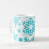 Blaues Schneeflockenmuster Kaffeetasse (Vorderseite Links)