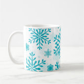 Blaues Schneeflockenmuster Kaffeetasse (Links)