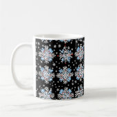 Blaues Schneeflockenmuster Kaffeetasse (Links)