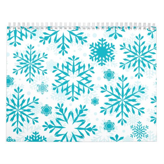 Blaues Schneeflockenmuster Kalender (Titelbild)