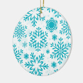 Blaues Schneeflockenmuster Keramik Ornament (Links)