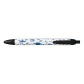 Blaues Schneeflockenmuster Kugelschreiber (Rückseite)