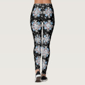 Blaues Schneeflockenmuster Leggings (Rückseite)