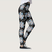 Blaues Schneeflockenmuster Leggings (Rechts)