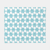 Blaues Schneeflockenmuster Moderner Winter Fleecedecke (Vorderseite (Horizontal))