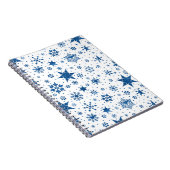 Blaues Schneeflockenmuster Notizblock (Rechte Seite)