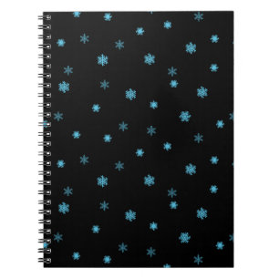 Blaues Schneeflockenmuster Notizblock