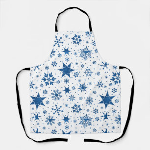 Blaues Schneeflockenmuster Schürze