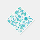 Blaues Schneeflockenmuster Serviette (Ecke)