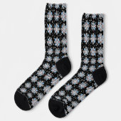 Blaues Schneeflockenmuster Socken (Linkes Detail)