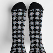 Blaues Schneeflockenmuster Socken (Oben)