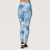 Blaues Schneeflockenmuster Weihnachten-Leggings Leggings (Rückseite)