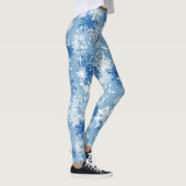 Blaues Schneeflockenmuster Weihnachten-Leggings Leggings (Rechts)