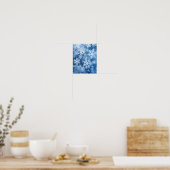 Blaues Schneeflockenmuster Winter gefroren Poster (Küche)