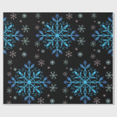 Blaues Schneeflockenpapier Geschenkpapier (Flach)