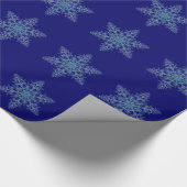 Blaues Schneeflockenpapier Geschenkpapier (Ecke)