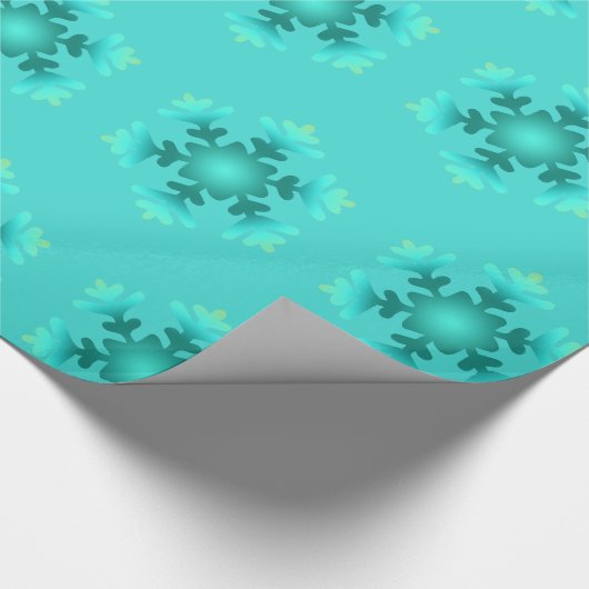 Blaues Schneeflockenpapier Geschenkpapier (Ecke)